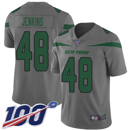 New York Jets Limited Gray Men Jordan Jenkins Jersey NFL Football #48 100th Season Inverted Legend
